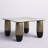 Modern Glam Marble and Metal Coffee Table, White and Gold , Square - 30" x 30" x 16"