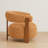 Modern Upholstered Lounge Chair With Curved Back With Wood-look Metal Frame-501288324