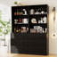 Garde-manger 71 po avec bibliothèques et meuble télé de style campagne pour téléviseur de 75 po ou moins-921111640