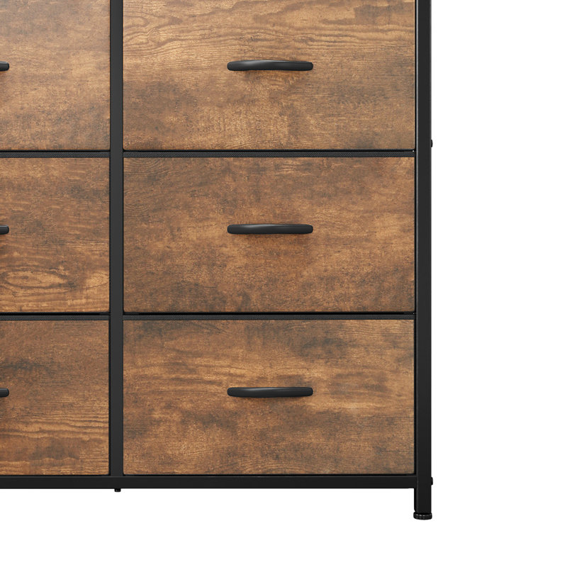 8 Drawer Double Dresser Chest, Brown