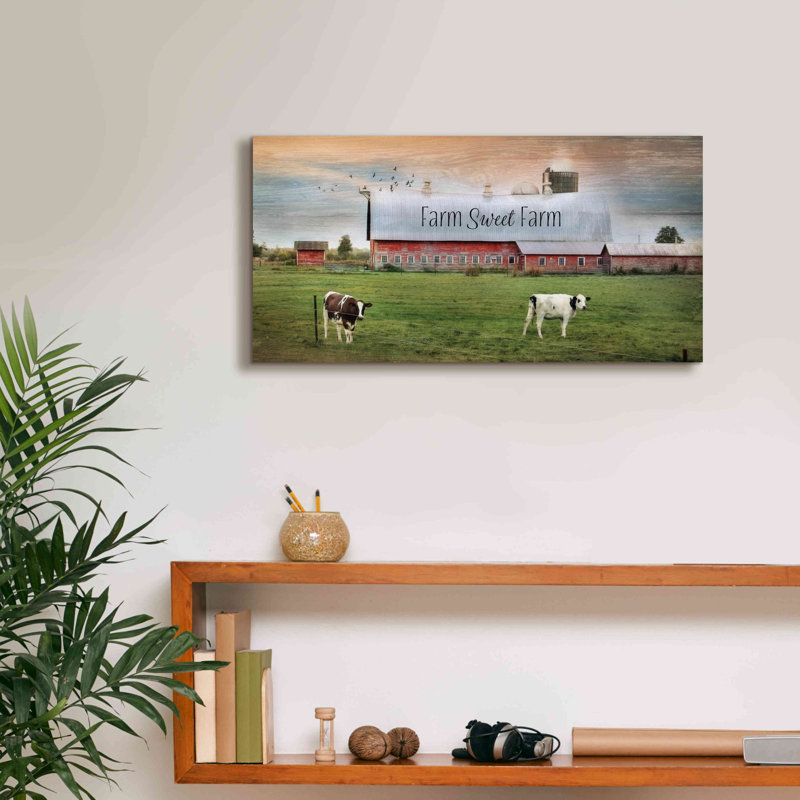 «Farm Sweet Farm» par Lori Deiter, art mural sur toile, H 12 po x l 24 po x P 0,75 po