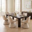 Ensemble de table de salle à manger 6 personnes Aurelio avec chaises rembourrées pivotantes à 180 °-130174043-130174042