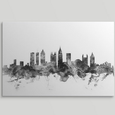 «Atlanta Georgia Skyline» par Francy, impression, H 8 po x l 12 po x P 1,5 po, Toile