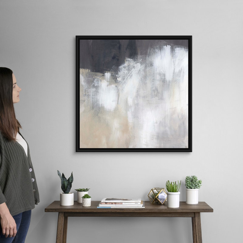Neutral Abstract II par Jennifer Paxton Parker - reproduction d'art sur toile, H 32 po x l 32 po, Noir