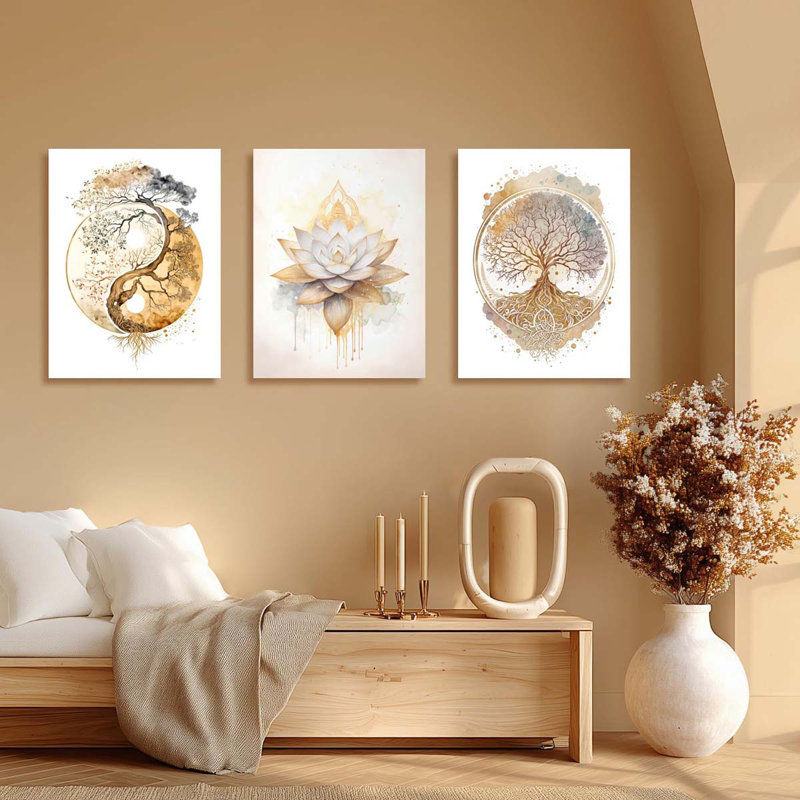 3 Piece Wrapped Canvas Print, 60 cm H x 120 cm W
