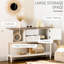 Table rétro avec tiroirs, option d'espace - console blanche patinée, polyvalente pour la maison