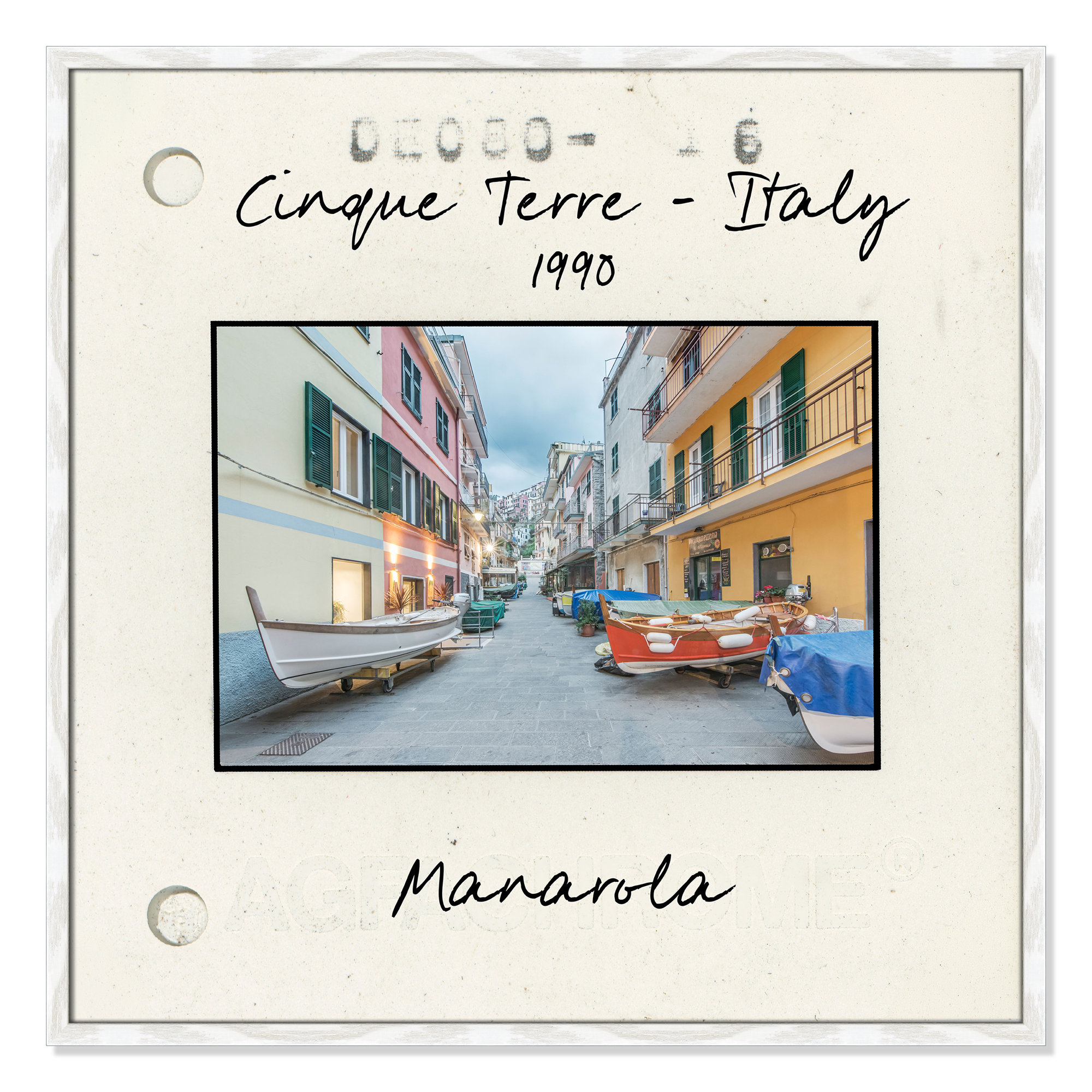 Cinque Terre, Italy - Manarola Print by Danita Delmont, White Single Picture Framed Paper, 32" H x 32" W x 0.75" D