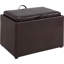 Saribel 22.75" Wide Faux Leather Rectangle Ottoman with Reversible Tray-1252289786