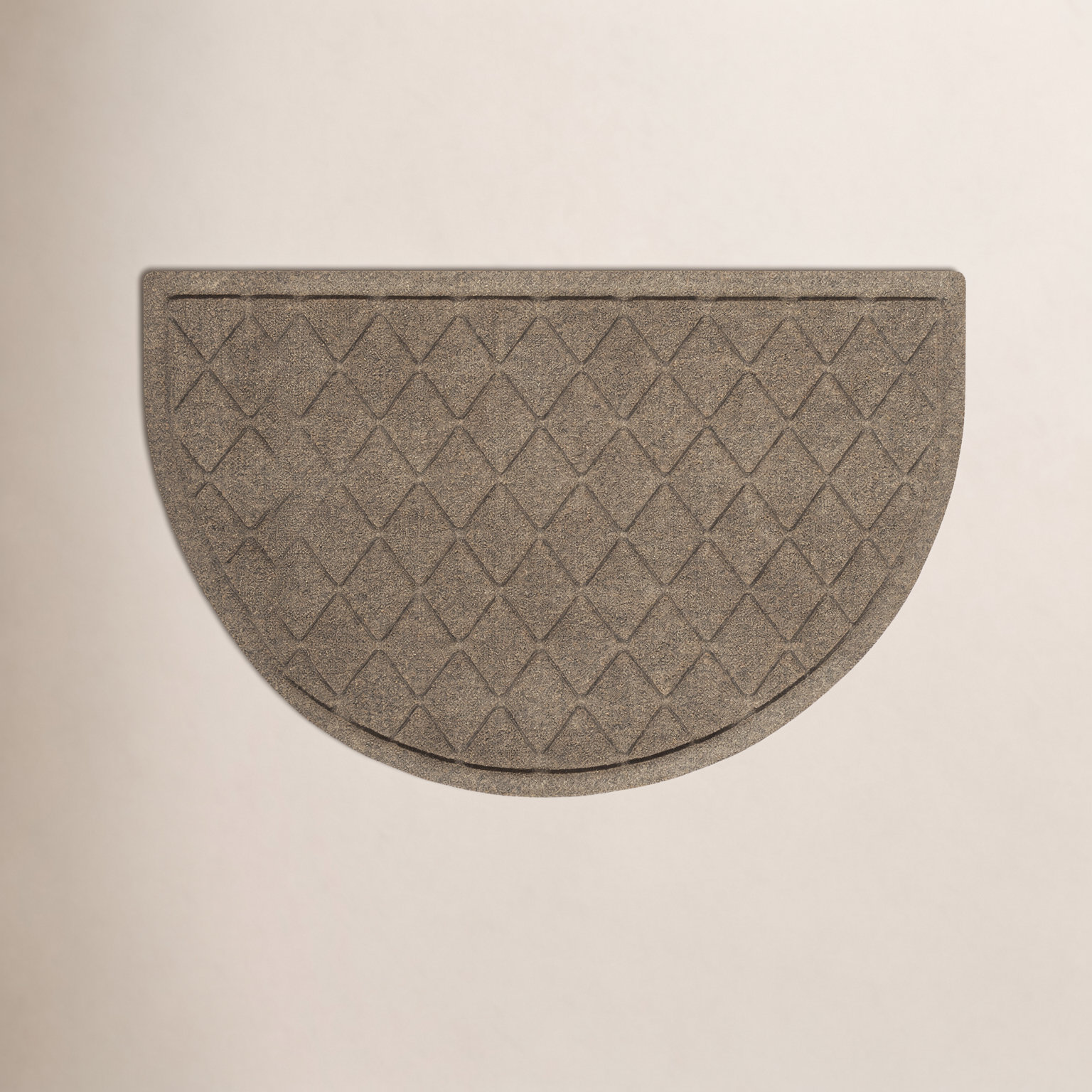 WaterHog Non-Slip Indoor/Outdoor Doormat, Camel, Semi-Circle 24" x 39"