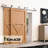 Brushed Nickel Top Mount T-Shape Design Double Track Bypass Two Door Barn Door Hardware Kit (Door Not Included)-45200158
