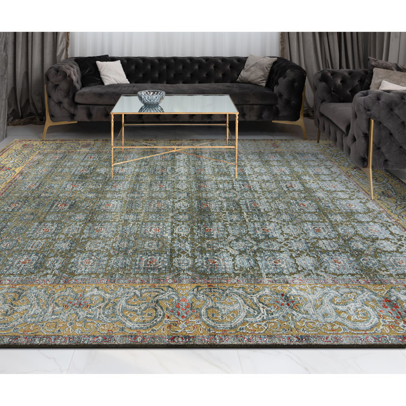 Hand Knotted Area Rug in Camel/Beige, Rectangle 8' x 10'