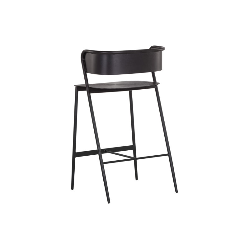 Syed Stool with Metal Frame, Gunmetal, Counter Stool (25.50” Seat Height)