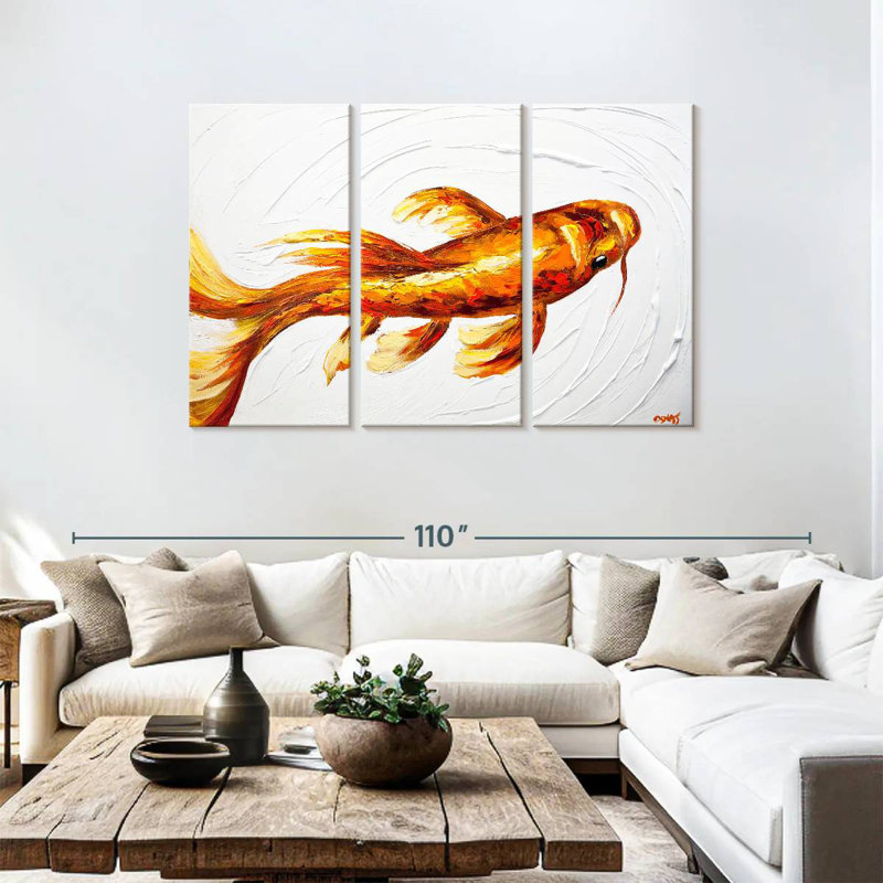 Orange Koi Fish, 48" H x 74" W