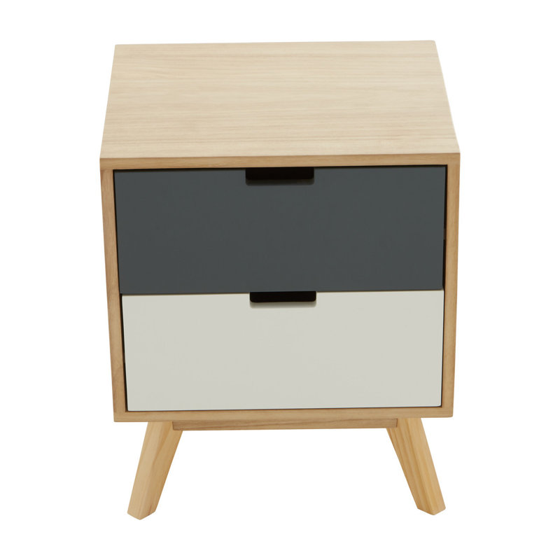 Crooke 42cm W Manufactured Wood Bedside Table