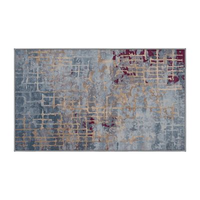 Machine Washable Grey Area Rug