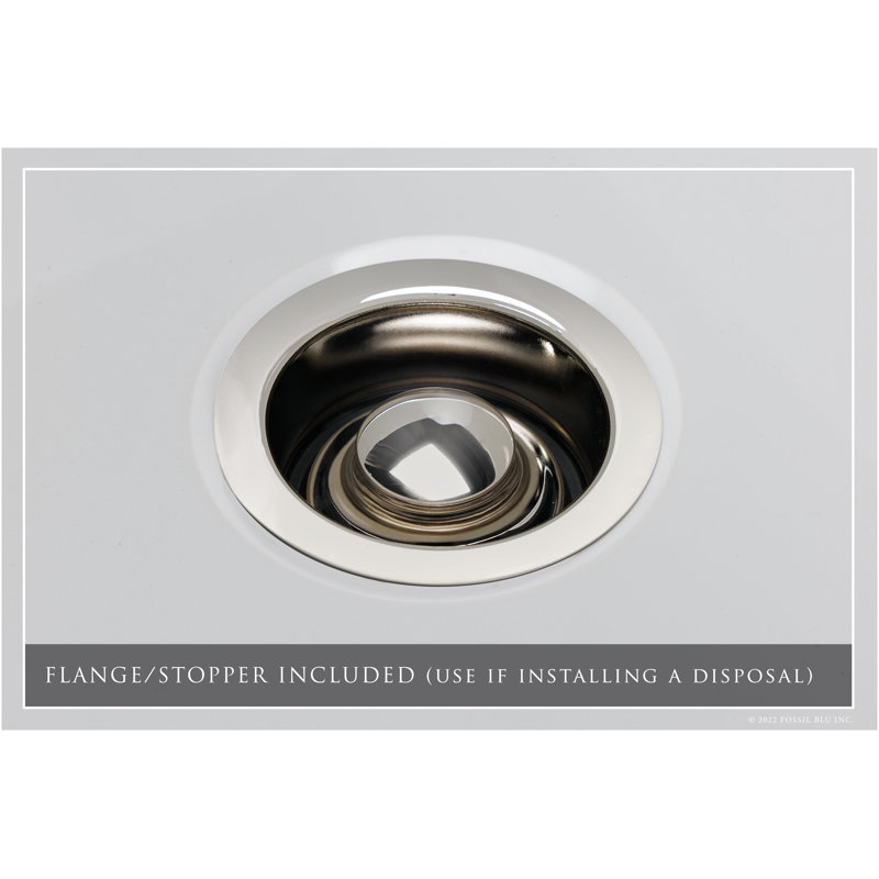 Luxury 33" L x 20" W Dual Mount Kitchen Sink with Basket Strainer, Polished Nickel Accessories