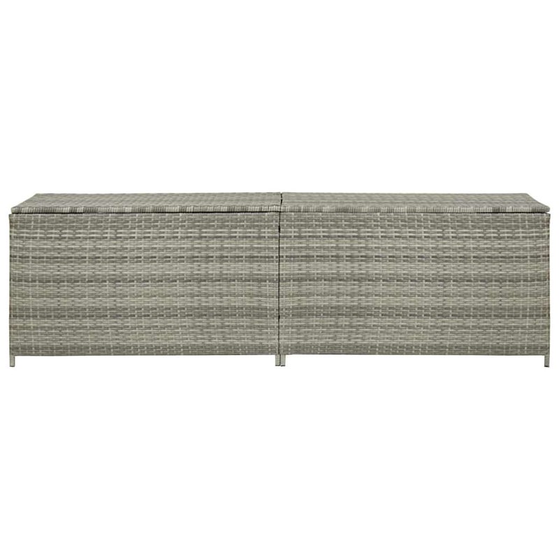 Coffre de rangement en polyéthylène rotin gris 78,7 po x 19,7 po x 23,6 po vidaXL , gris, 23.6" H x 78.7" W x 19.7" D
