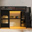 Lit mezzanine Nookloft pour enfants, robuste, avec escalier de rangement et étagères intégrées-134083573-134083574