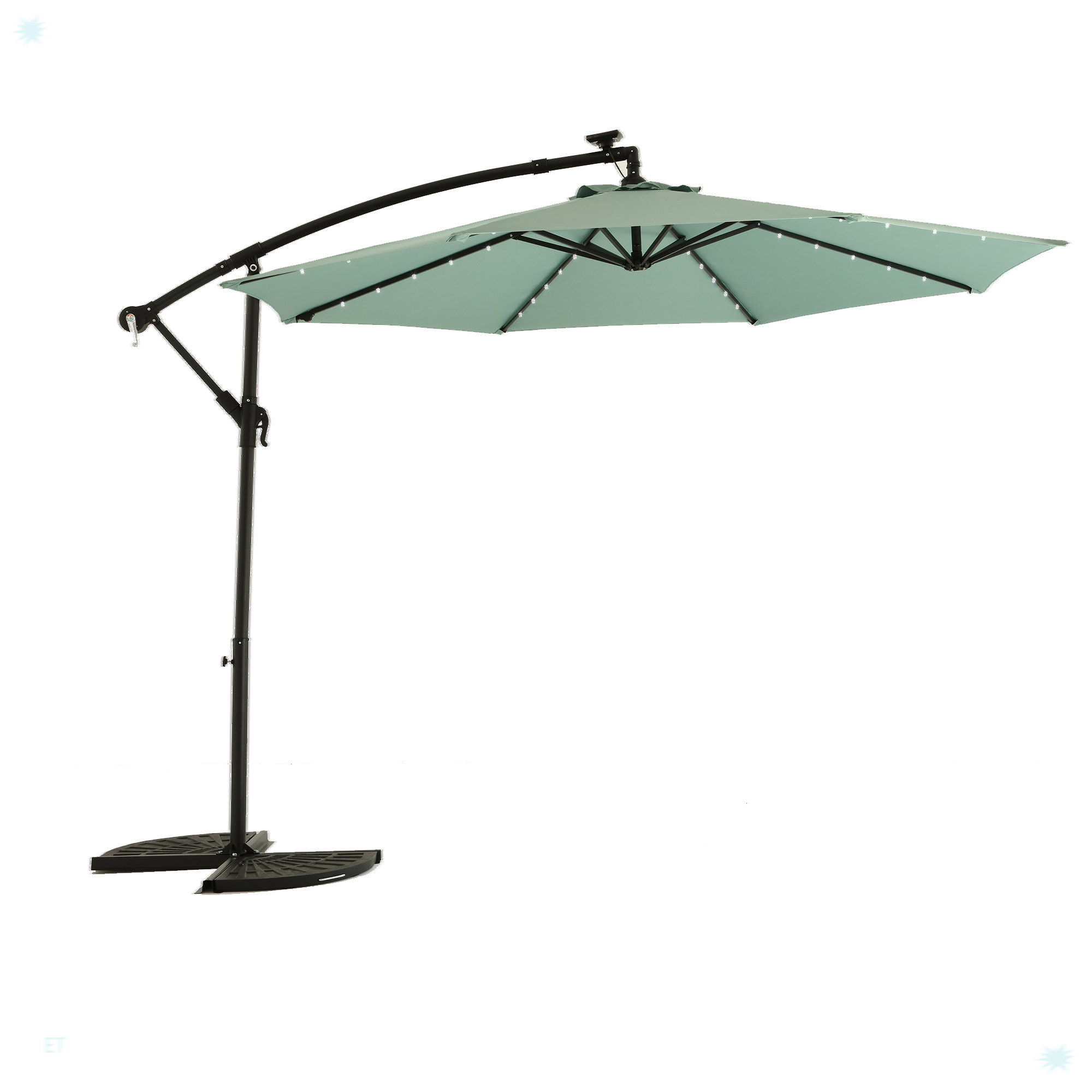 Latitude Run® 10Ft Solar LED Offset Hanging Market Patio Umbrella Wayfair