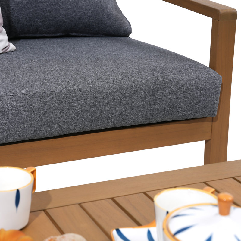 Outdoor Conversation Set with Cushions, Gray