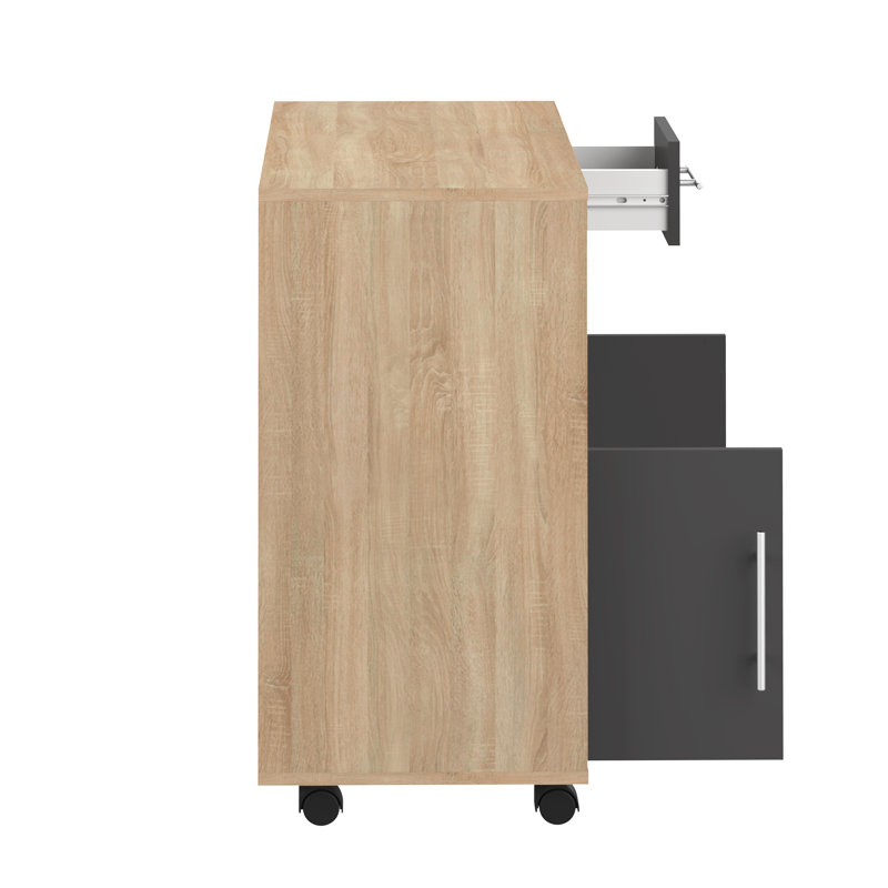 Seyma Wood Kitchen Cart, Black/Oak