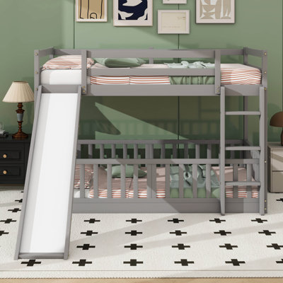 Twin-Over-Twin Bunk Bed With Slide And Ladder