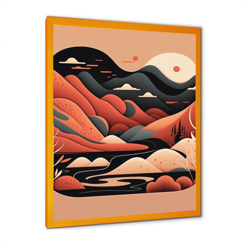 «Pine Tree in Graphic Terra Cotta Mountains I», reproduction sur toile, H 20 po x l 12 po x P 1 po