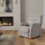 Fauteuil relevable moelleux en tissu colombe Lucie