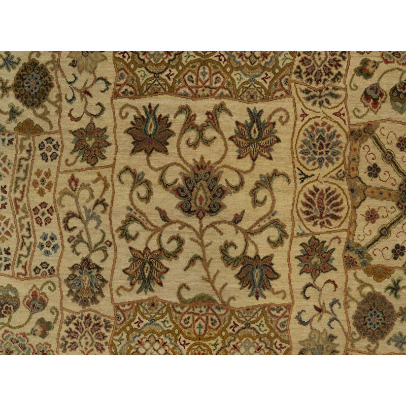 Tapis oriental rectangulaire en laine brun noué à la main 5 pi 0 po x 8 pi 2 po - MOA10291362