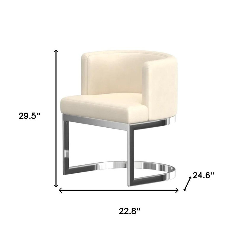 Chaise d'appoint blanche et argentée, White