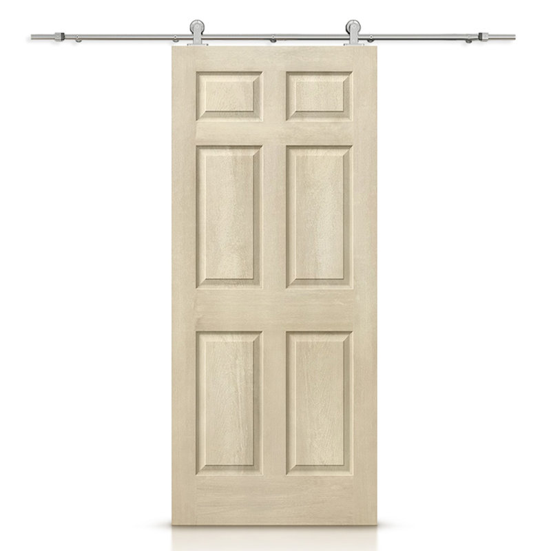 Porte standard lambrissée en bois manufacturé, 30 po x 80 po, Crème rétro