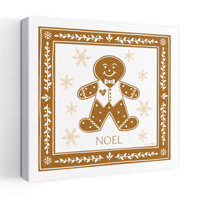 Gingerbread Man Contemporary Holiday Cookie Holiday Typography Art