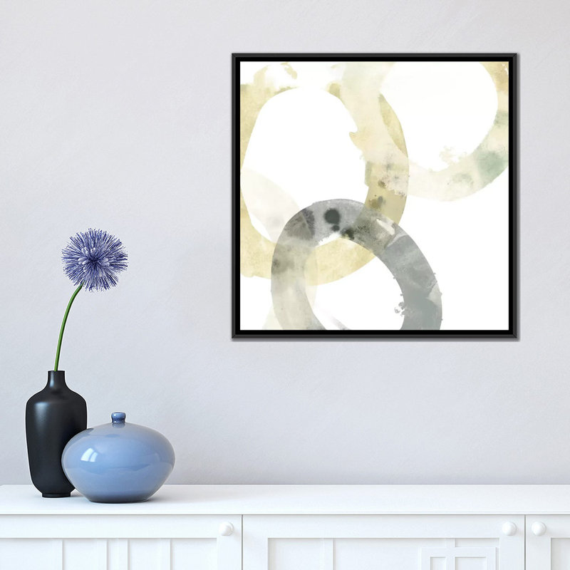 « neutral halo i », impression sur toile, H 18 po x l 18 po x P 1,5 po, Toile avec cadre flottant noir, Pas de tapis