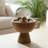 Decorative Wooded Pedestal Bowl for Modern Home Decor - Round Accent Bowl for Living Room Decor or Dining Room Table - 8"-328956808