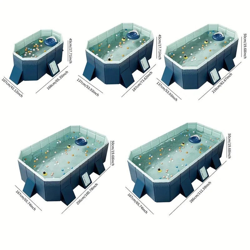 Piscine gonflable pliable 1,8 PVC, L 6 pi 5 po x l 4 pi 6 po x H 17,71 po