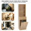 Armoire à linge haute et inclinable avec panier à linge dissimulé, tiroir et tablettes de rangement-1256057498