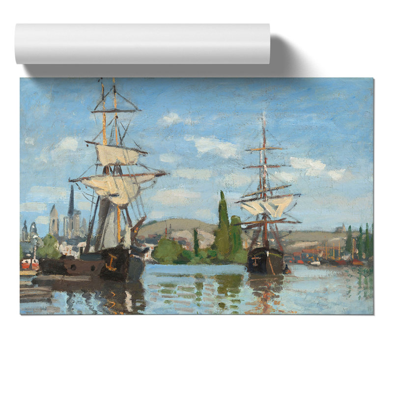 Ships Riding on the Seine by Claude Monet - Frameless Print, 21cm H x 30cm W x 0.1cm D