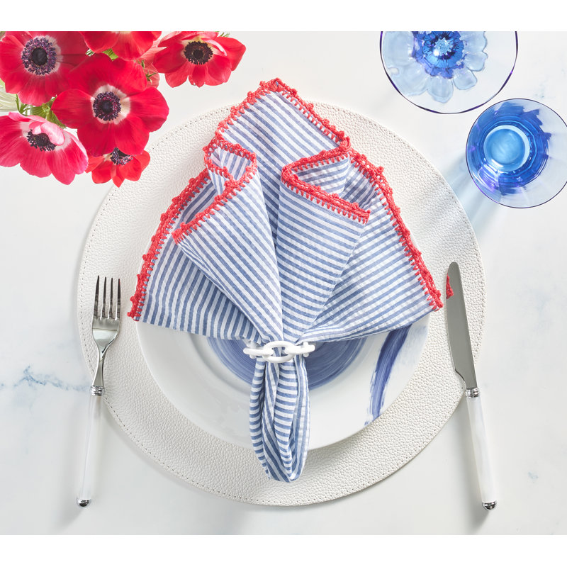 Enamel Chain Link Napkin Ring, White