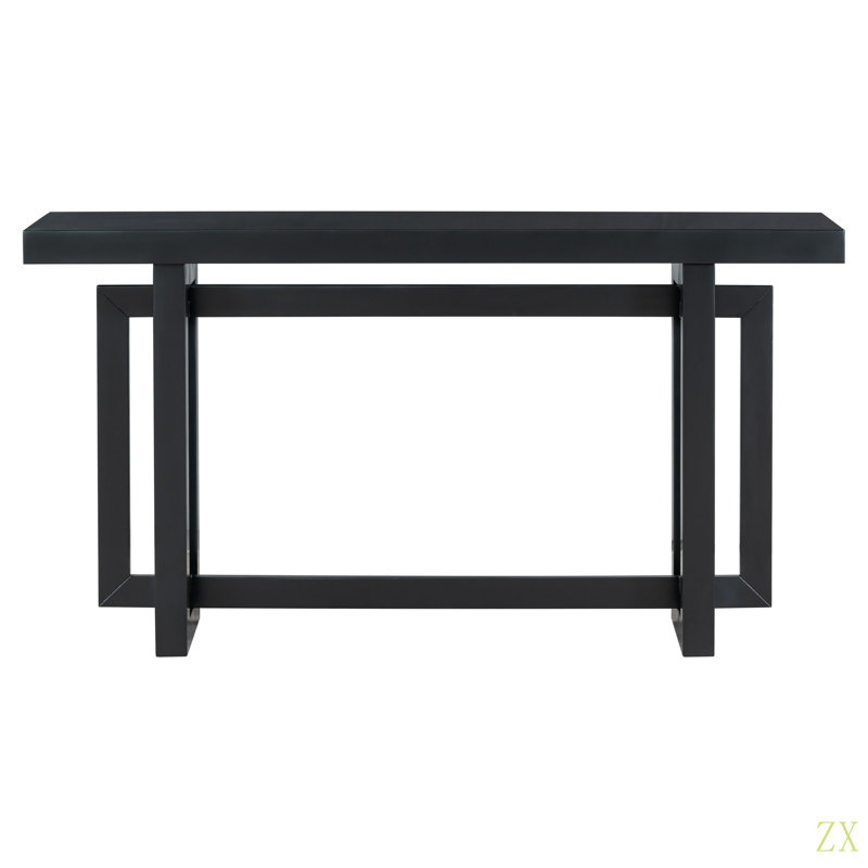 59.1'' Painted Entryway Table With Pine Veneer,Unique Triple Recgle Design Console Table With Thick Pine Wood Legs,Extra Long Sofa Table Versatile For Hallway, Living Room,Kitchen