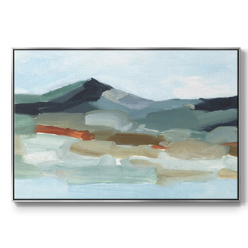 Autumn Mountains I, reproduction d'art sur toile, H 25 po x l 37 po x P 2 po, Toile argentée avec cadre flottant