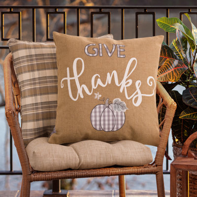 Harvest Give Thanks Throw Pillow