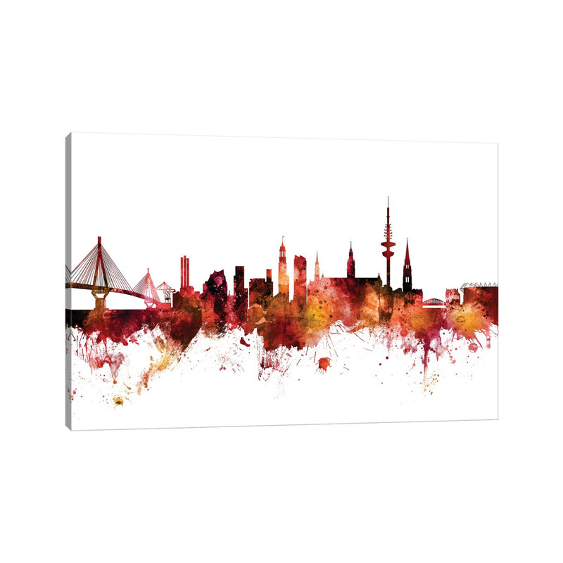 Hamburg, Germany Skyline by Michael Tompsett - Wrapped Canvas Gallery-Wrapped Canvas Giclée, 20.32 cm H x 30.48 cm W