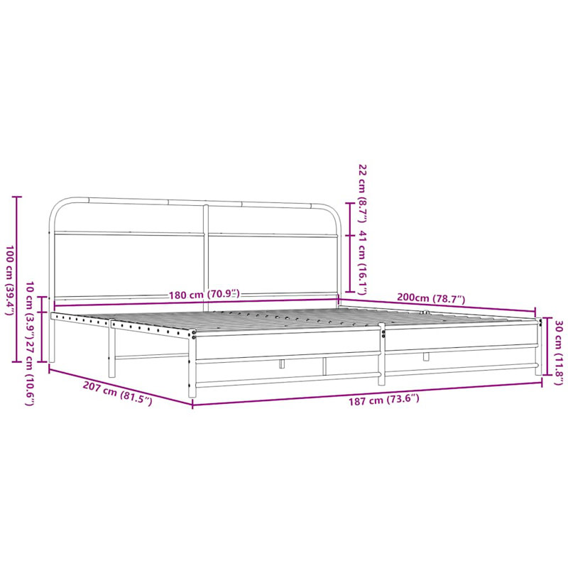 Berardina Bed Frame, 180 x 200 cm