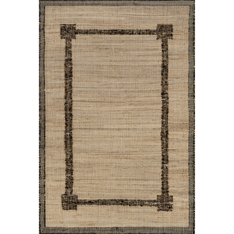 Handmade Natural Jute and Wool Rectangular Area Rug