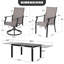 Ensemble de salle à manger d'extérieur 9 pièces en aluminium textilène, table extensible