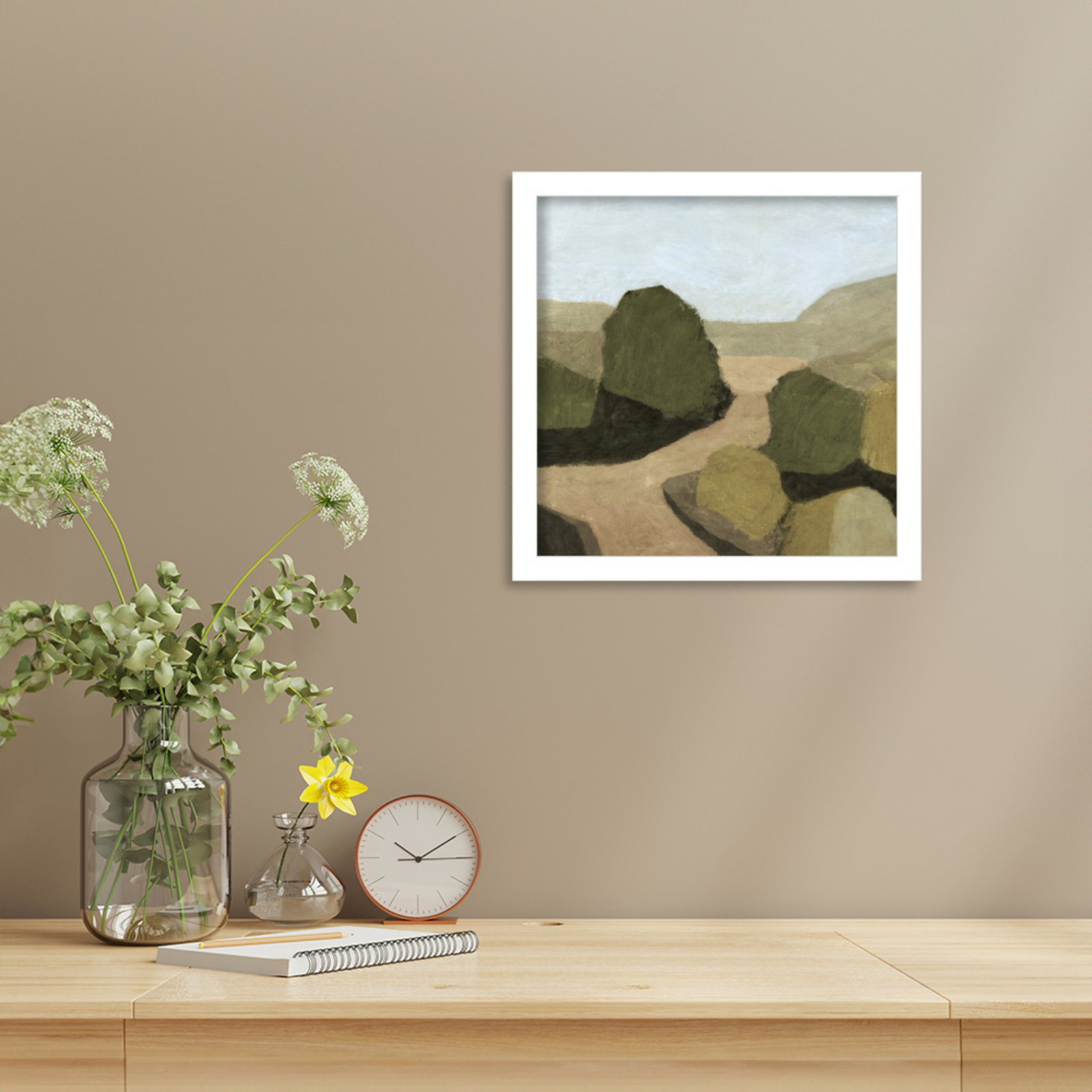 Paysage 1 Print by Dan Hobday, White, 13" H x 13" W