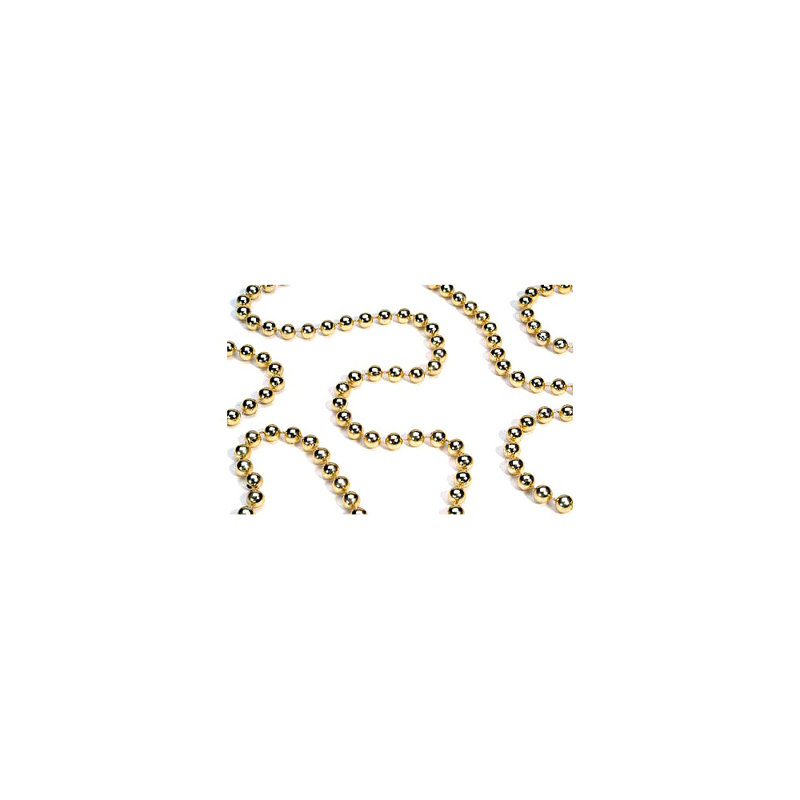 Guirlande de Noël brillante à perles métalliques, Doré céleste métallique