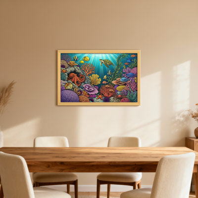 Colorful Coral Reef Sea Life Scene