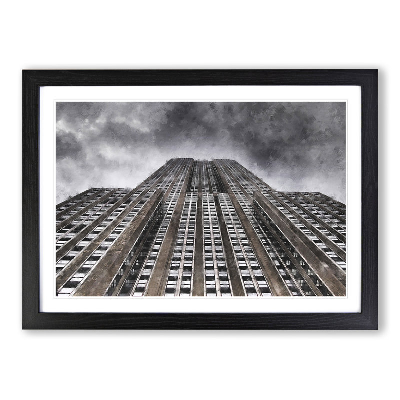 The Empire State Building Vol.1 - Picture Frame Graphic Art, 48cm H x 65cm W x 2cm D, Black
