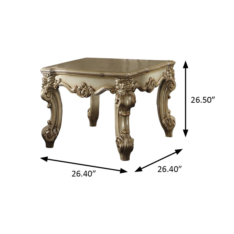 Table d'appoint de 26,40 pouces de large, Patine dorée et os